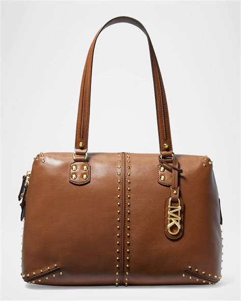 michael kors uptown astor satchel|Astor Large Studded Leather Tote Bag .